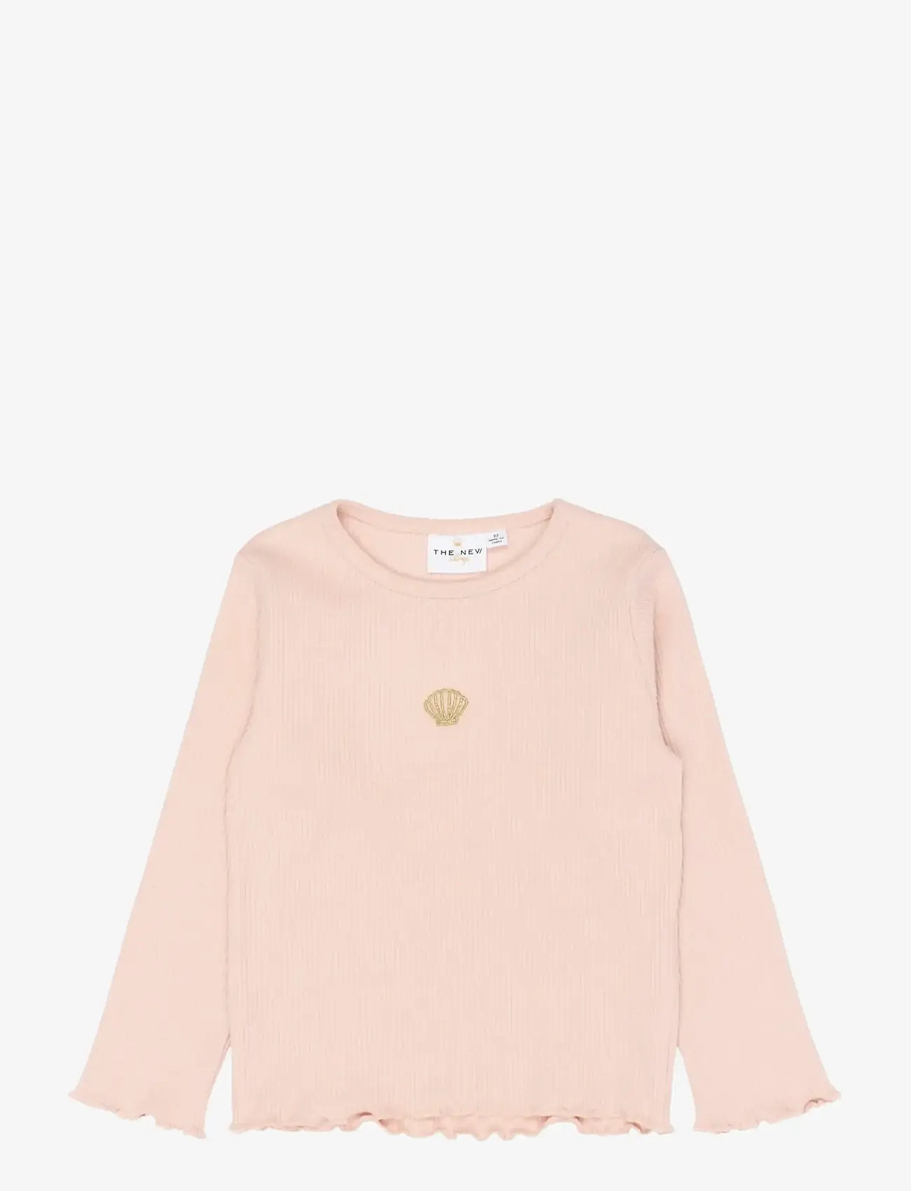 The New - TNSTTianna L_S Rib Tee - langærmede t-shirts - peach whip - 1