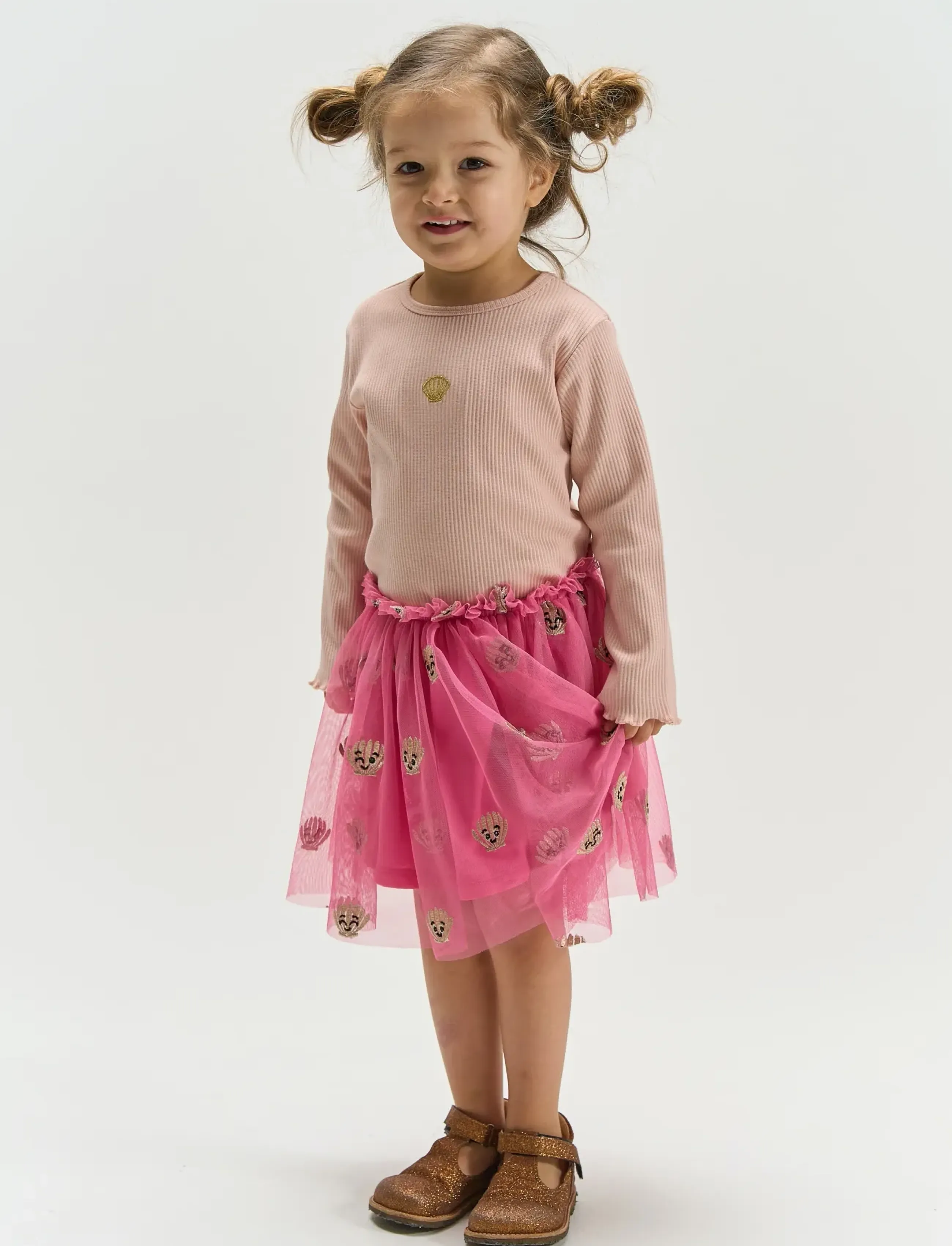 The New Tnsttianna L_S Rib Tee, 98, T-shirts, Rosa - Long-sleeved Kinder