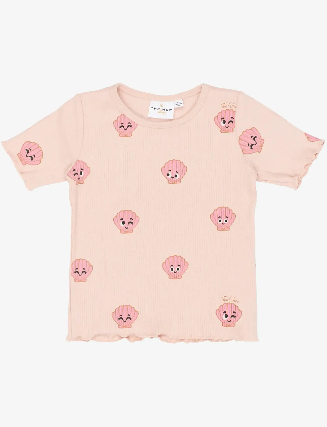 The New - TNSTTinker S_S Rib Tee - kortærmede t-shirts - peach whip aop - 1