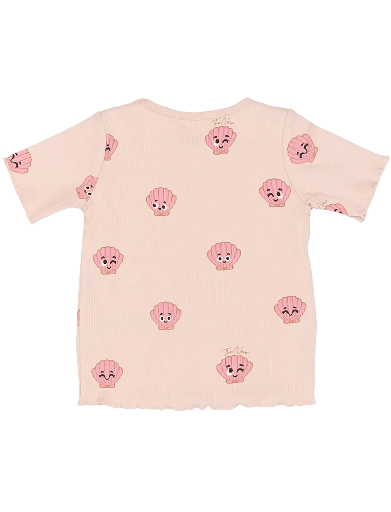 The New - TNSTTinker S_S Rib Tee - kortærmede t-shirts - peach whip aop - 2