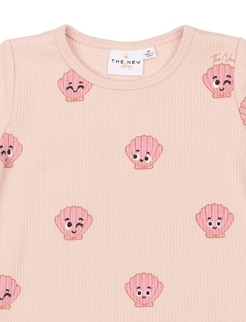 The New - TNSTTinker S_S Rib Tee - kortærmede t-shirts - peach whip aop - 4