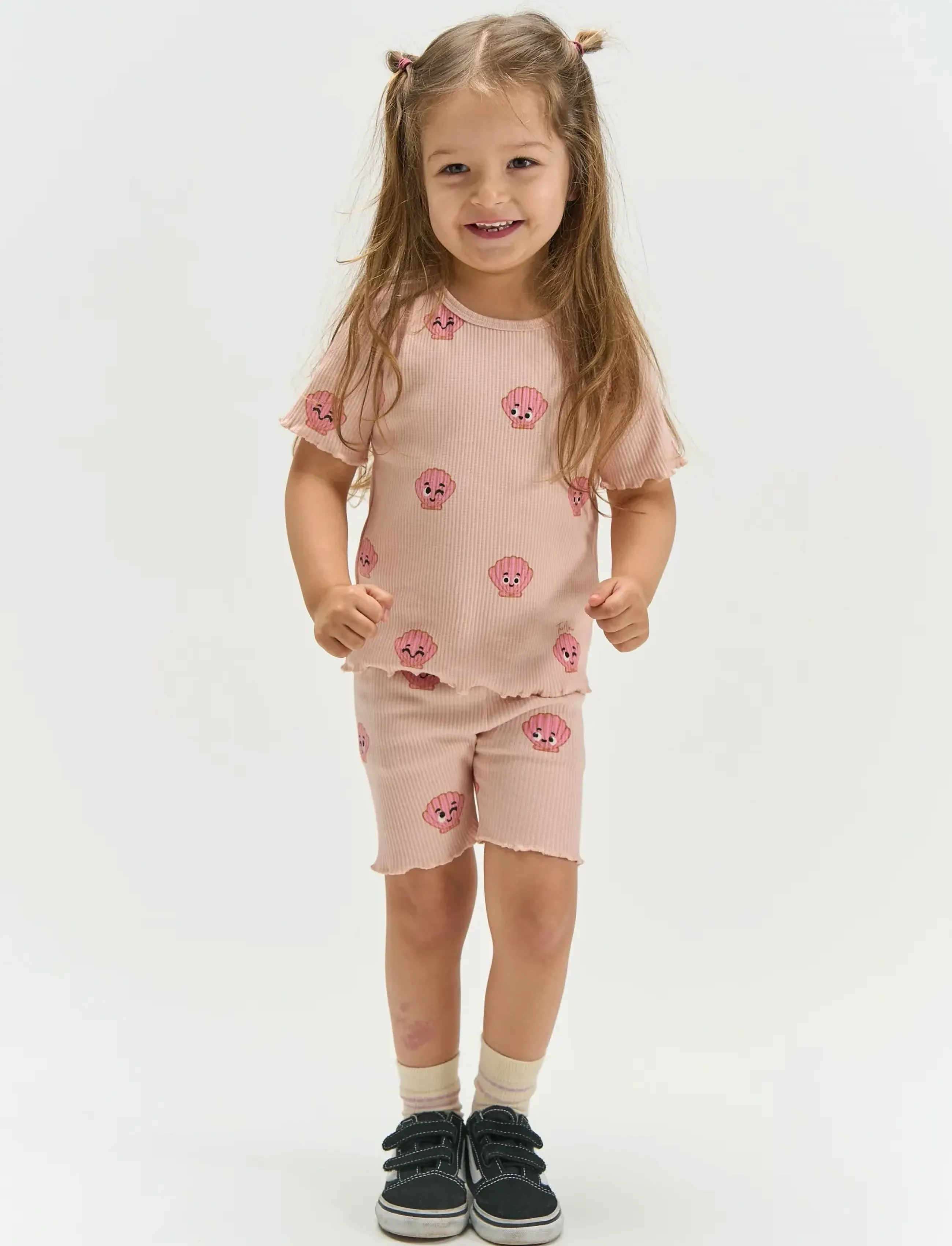 The New Tnsttinker Tight Rib Shorts, 104, Pink, Shorts > Afslappede Shorts, Børn