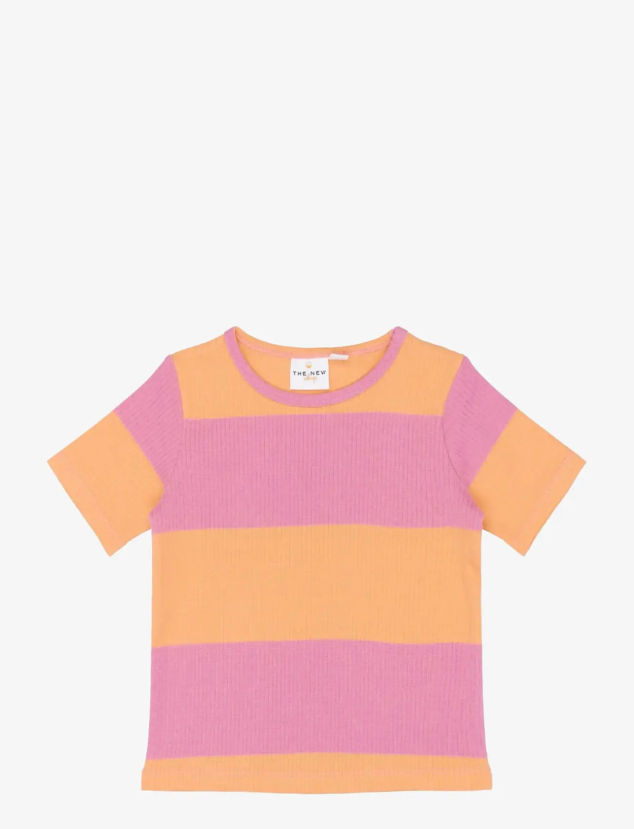 The New - TNSTTori S_S Rib Tee - kortærmede t-shirts - cashmere rose striped - 1