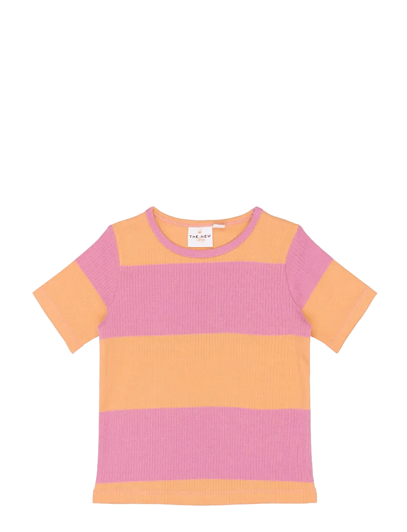 The New - TNSTTori S_S Rib Tee - kortærmede t-shirts - cashmere rose striped - 1