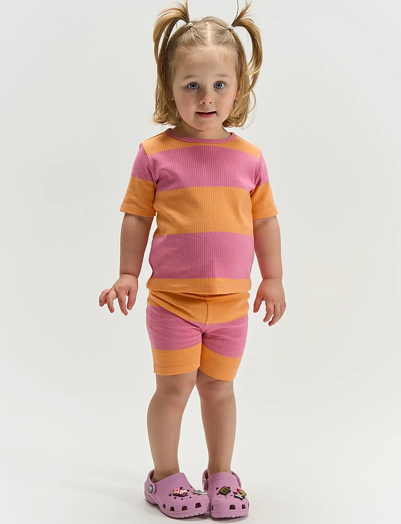 The New - TNSTTori S_S Rib Tee - kortærmede t-shirts - cashmere rose striped - 0