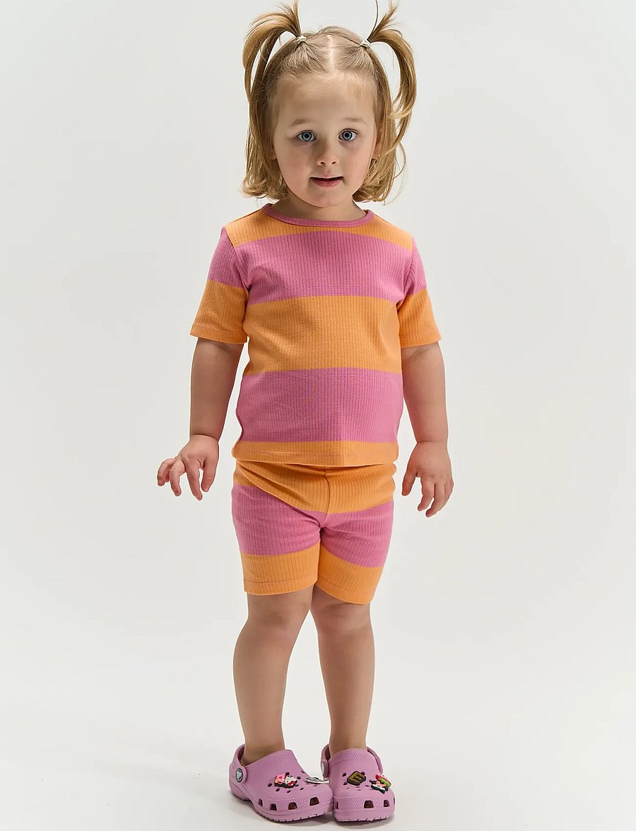 The New - TNSTTori Tight Rib Shorts - casual shorts - cashmere rose striped - 0