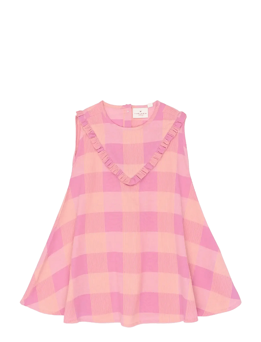 The New - TNSTTassie S_L Dress - ermalausir barnakjólar - cashmere rose checked - 1