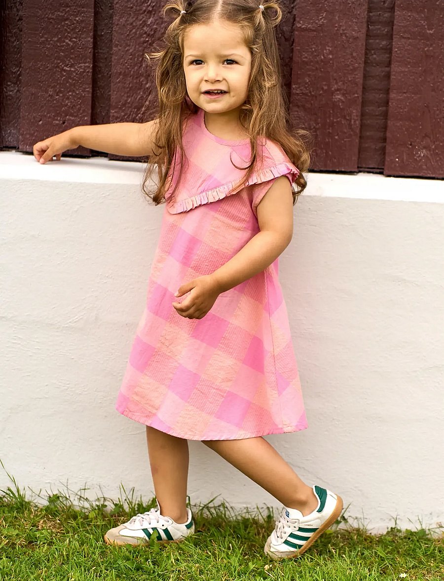 The New - TNSTTassie S_L Dress - ermalausir barnakjólar - cashmere rose checked - 0