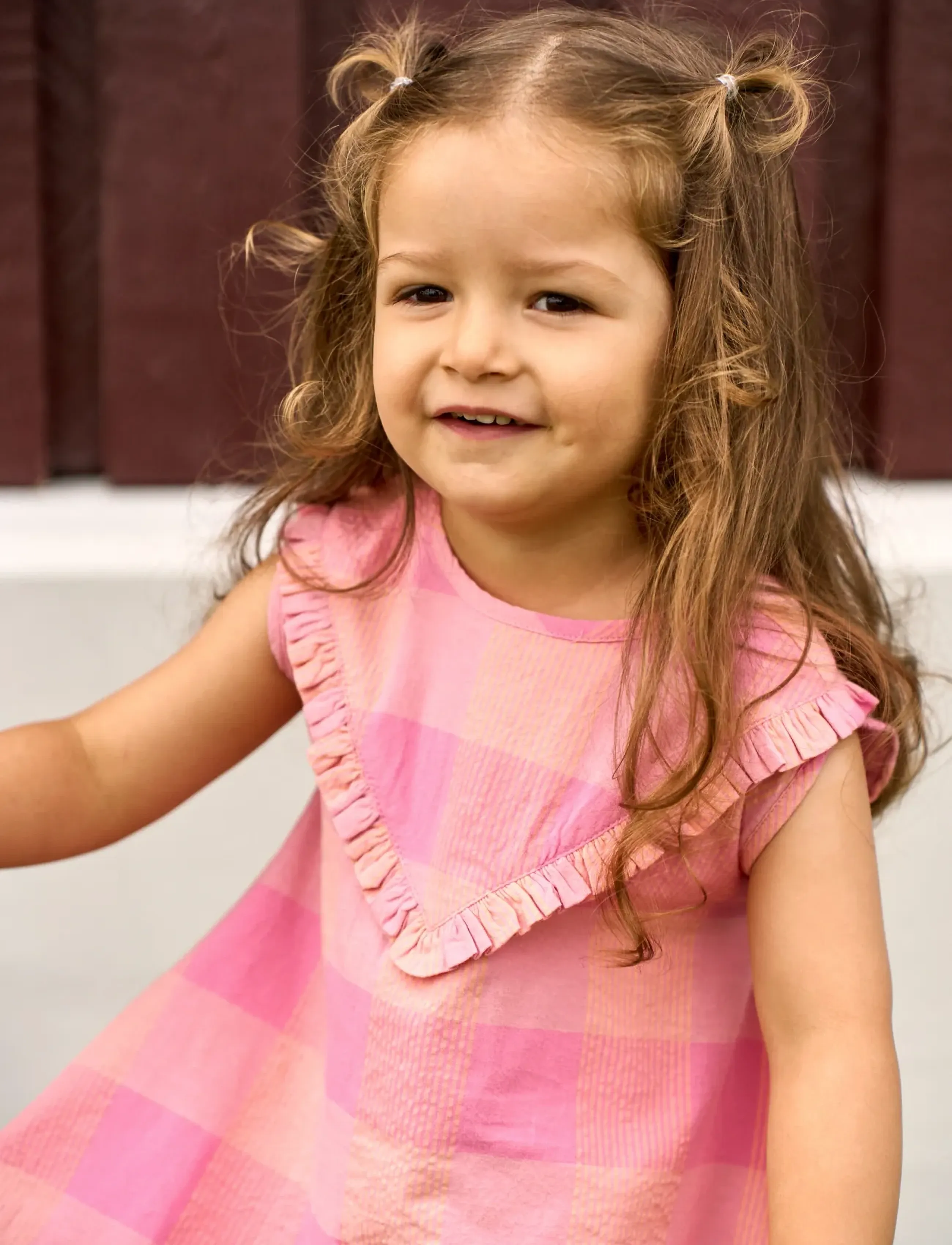 The New - TNSTTassie S_L Dress - ermalausir barnakjólar - cashmere rose checked - 3