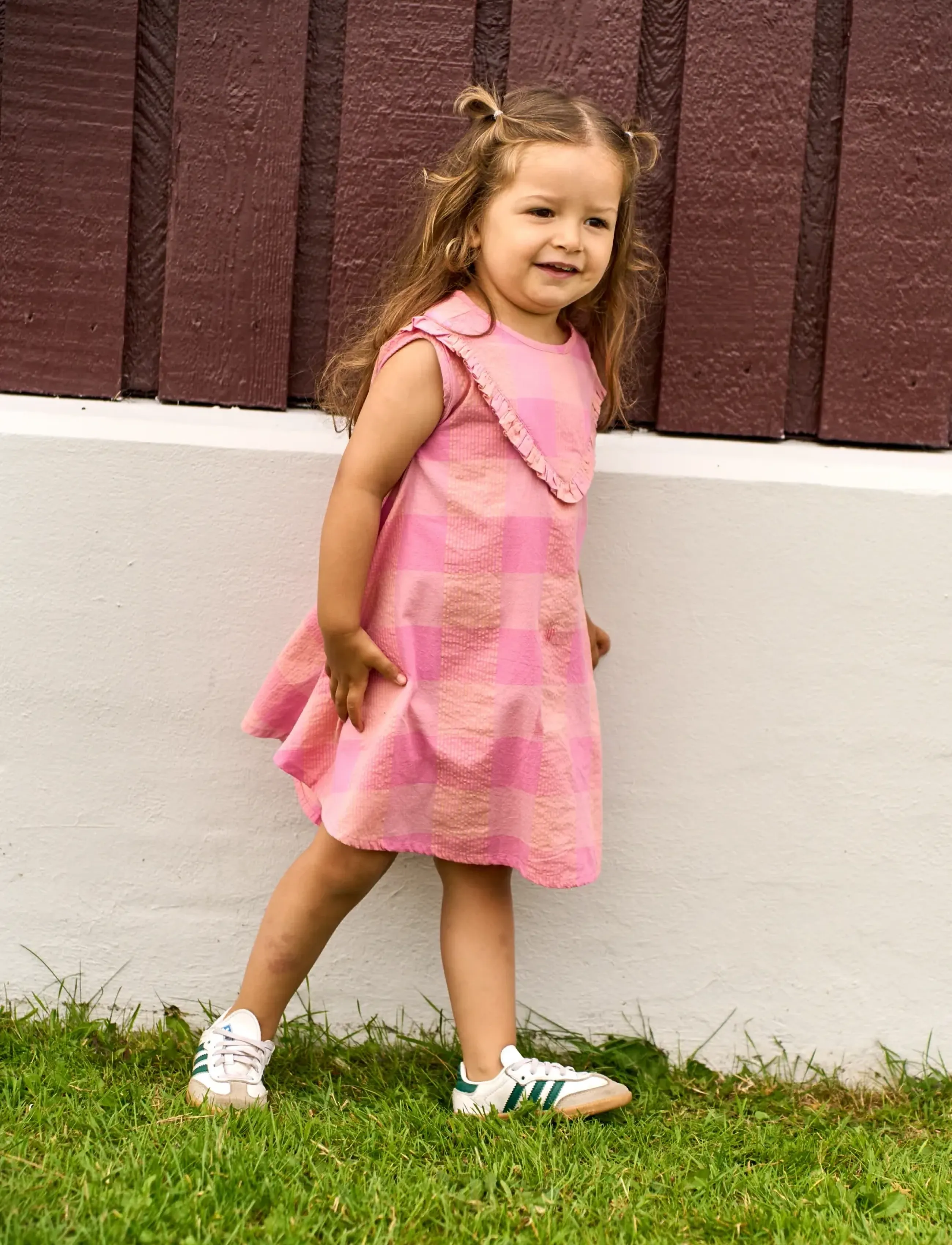 The New - TNSTTassie S_L Dress - ermalausir barnakjólar - cashmere rose checked - 4