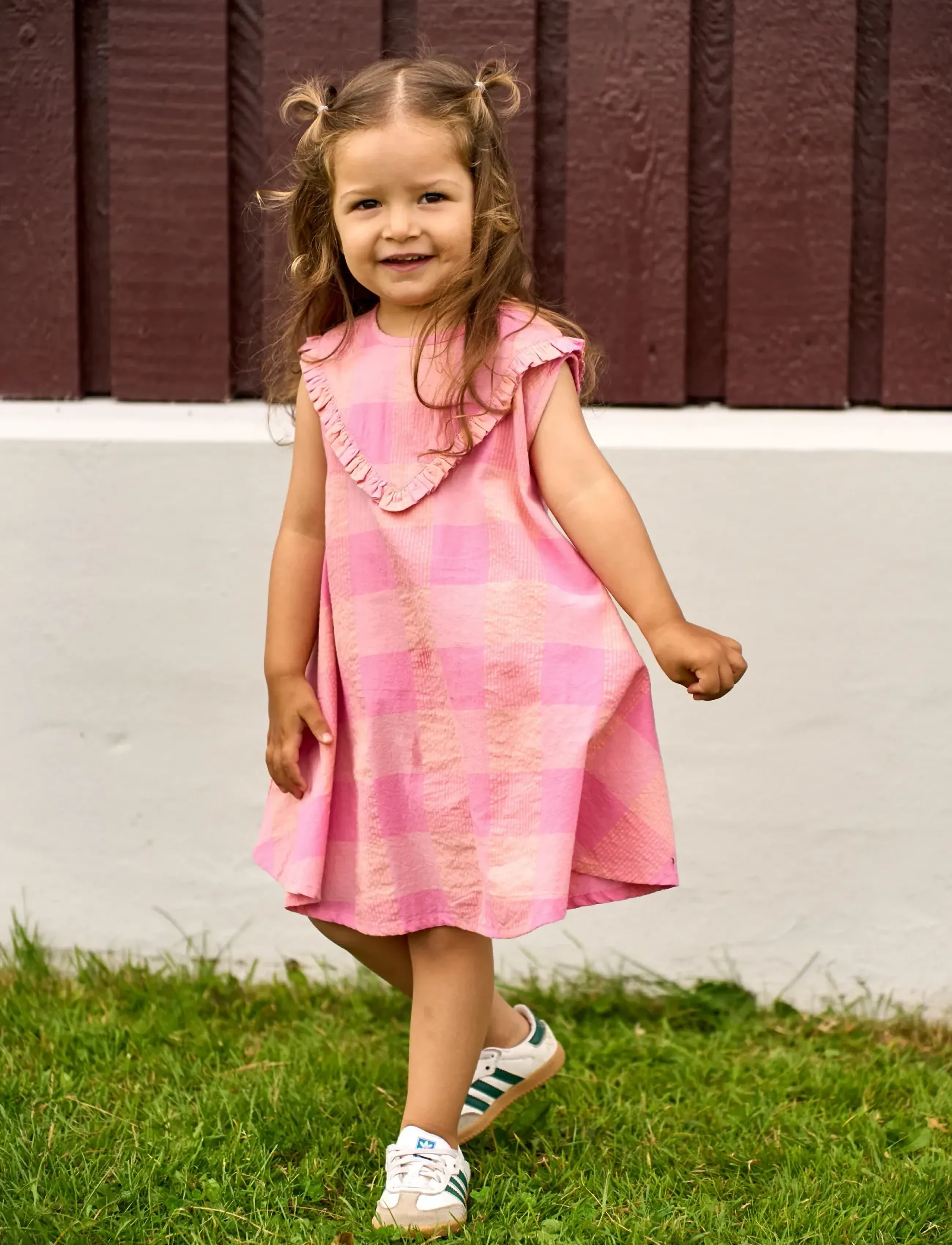 The New - TNSTTassie S_L Dress - ermalausir barnakjólar - cashmere rose checked - 5
