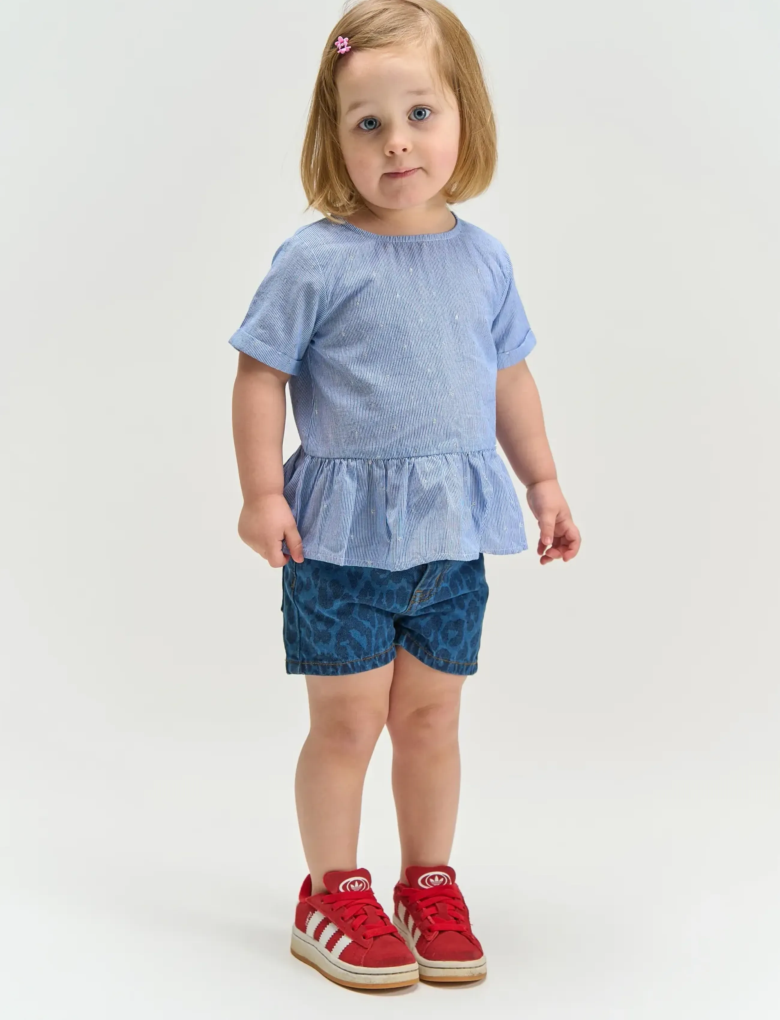 The New Tnstthea S_S Top, Børn, Peplum Top, Blå, Str: 104