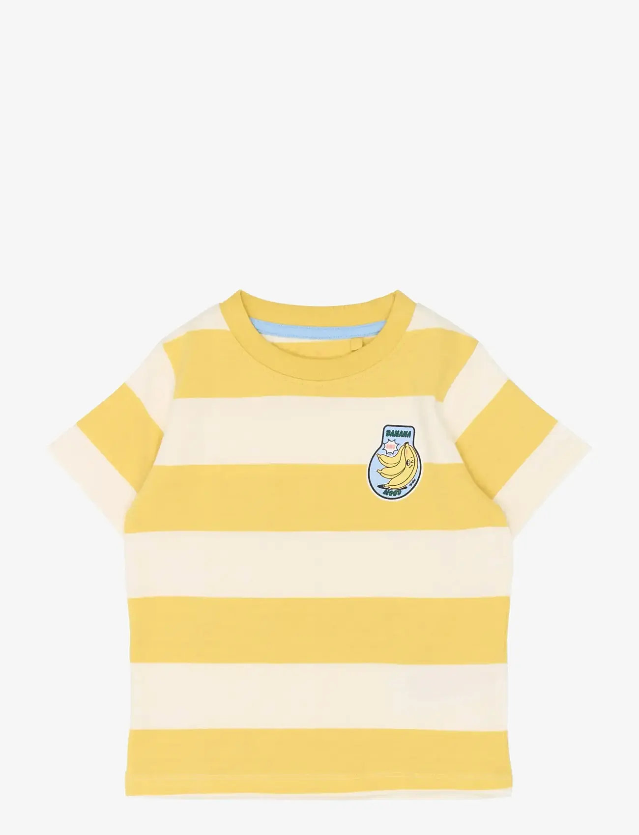 The New - TNSTTrevor OS S_S Tee - kortærmede t-shirts - cream gold striped - 1
