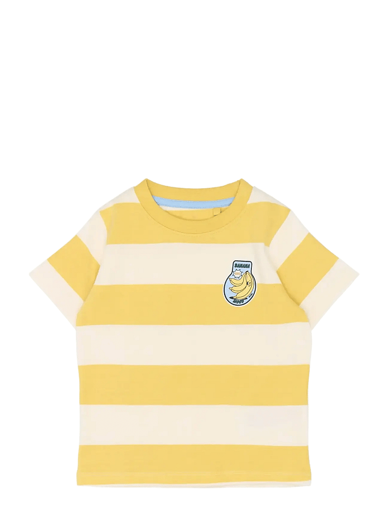 The New - TNSTTrevor OS S_S Tee - kortærmede t-shirts - cream gold striped - 1