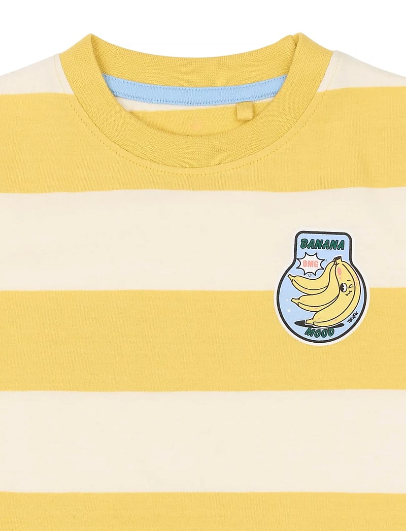 The New - TNSTTrevor OS S_S Tee - kortærmede t-shirts - cream gold striped - 4