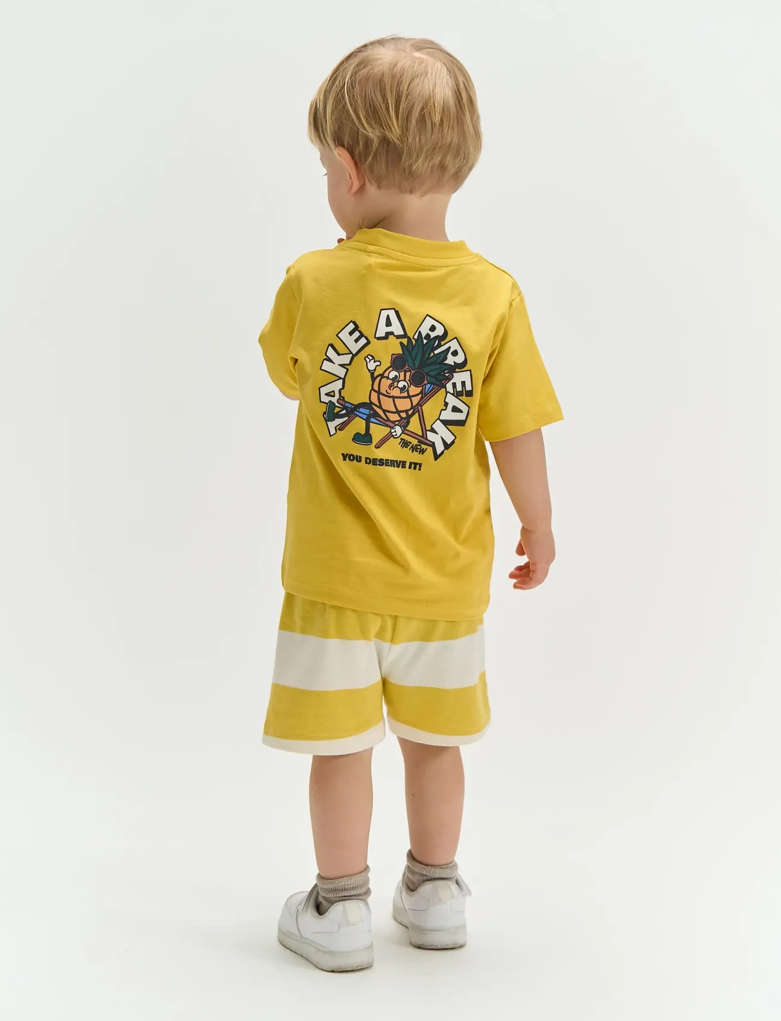 The New - TNSTTrevor Jersey Shorts - sweatshorts - cream gold striped - 3