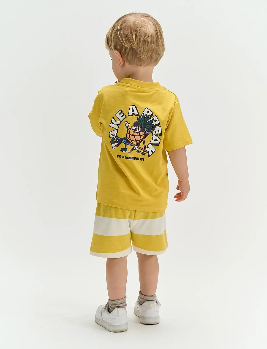 The New - TNSTTrevor Jersey Shorts - sweatshorts - cream gold striped - 3