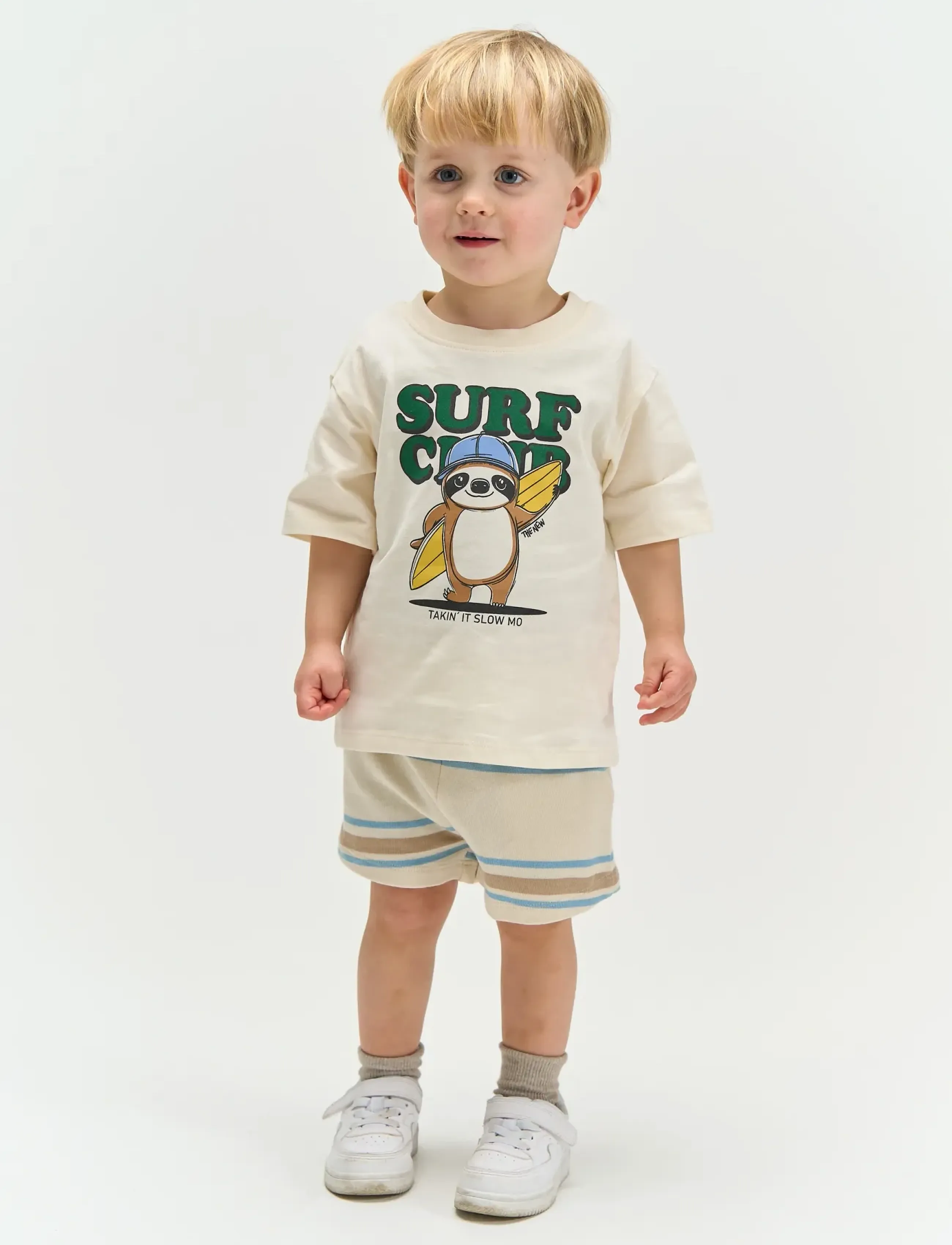 The New Tnsttobias Os S_S Tee, 110, T-shirts, Creme - Short-sleeved, Kinder