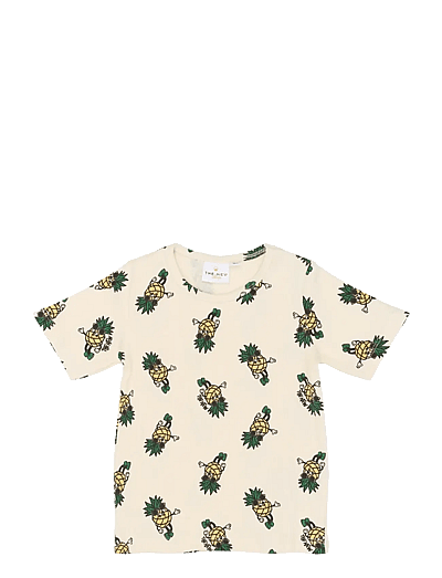 The New TNSTTravis S_S Rib Tee - T-shirts - GARDENIA AOP / cream
