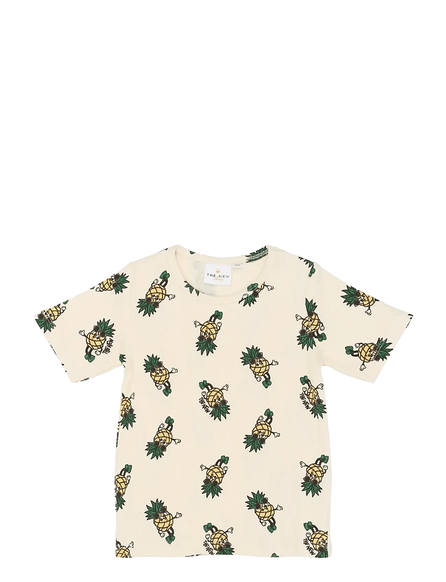 The New - TNSTTravis S_S Rib Tee - lühikeste varrukatega t-särgid - gardenia aop - 1