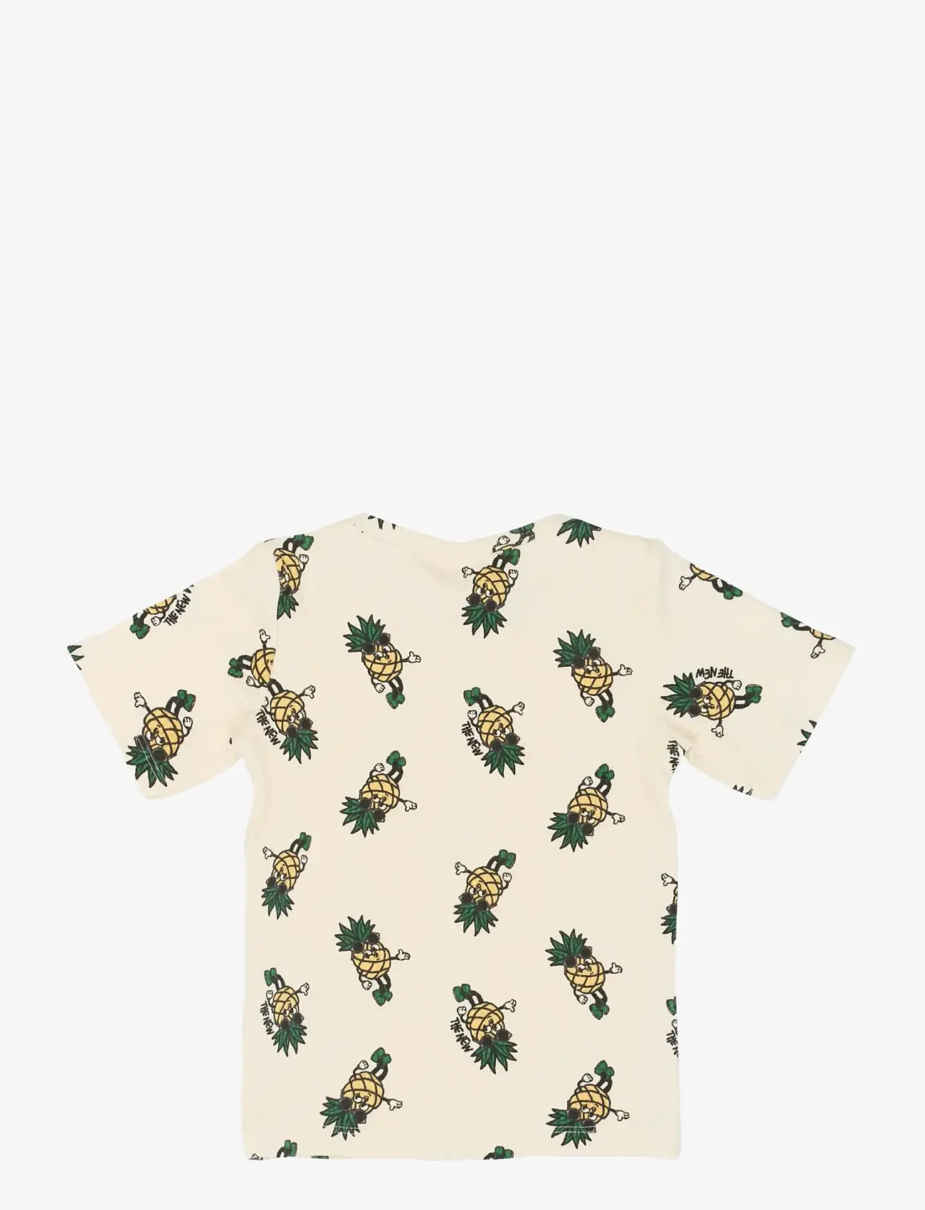 The New - TNSTTravis S_S Rib Tee - short-sleeved t-shirts - gardenia aop - 2