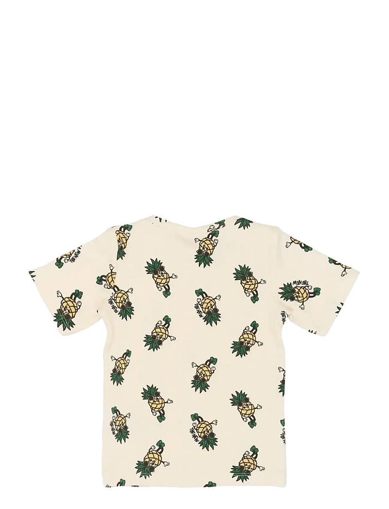 The New - TNSTTravis S_S Rib Tee - short-sleeved t-shirts - gardenia aop - 2