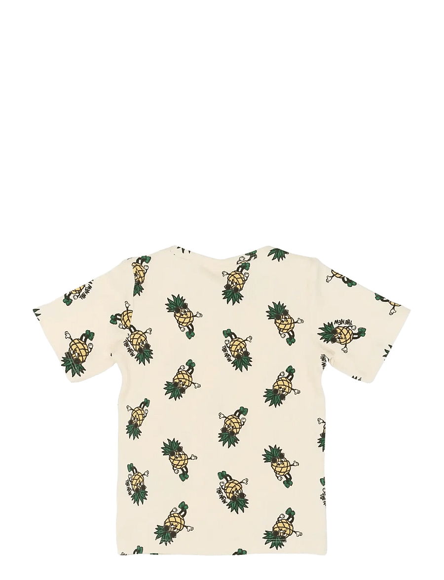 The New - TNSTTravis S_S Rib Tee - lühikeste varrukatega t-särgid - gardenia aop - 2