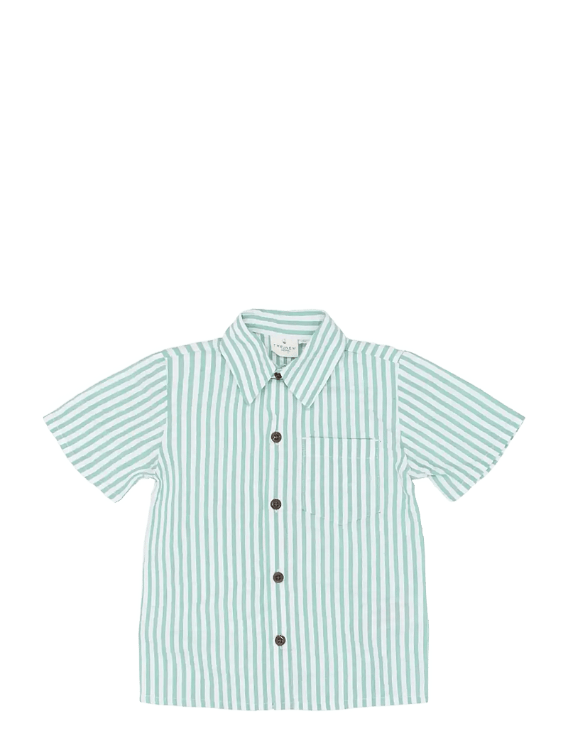 The New - TNSTTate S_S Shirt - kurzärmlige hemden - crÉme de menthe striped - 1