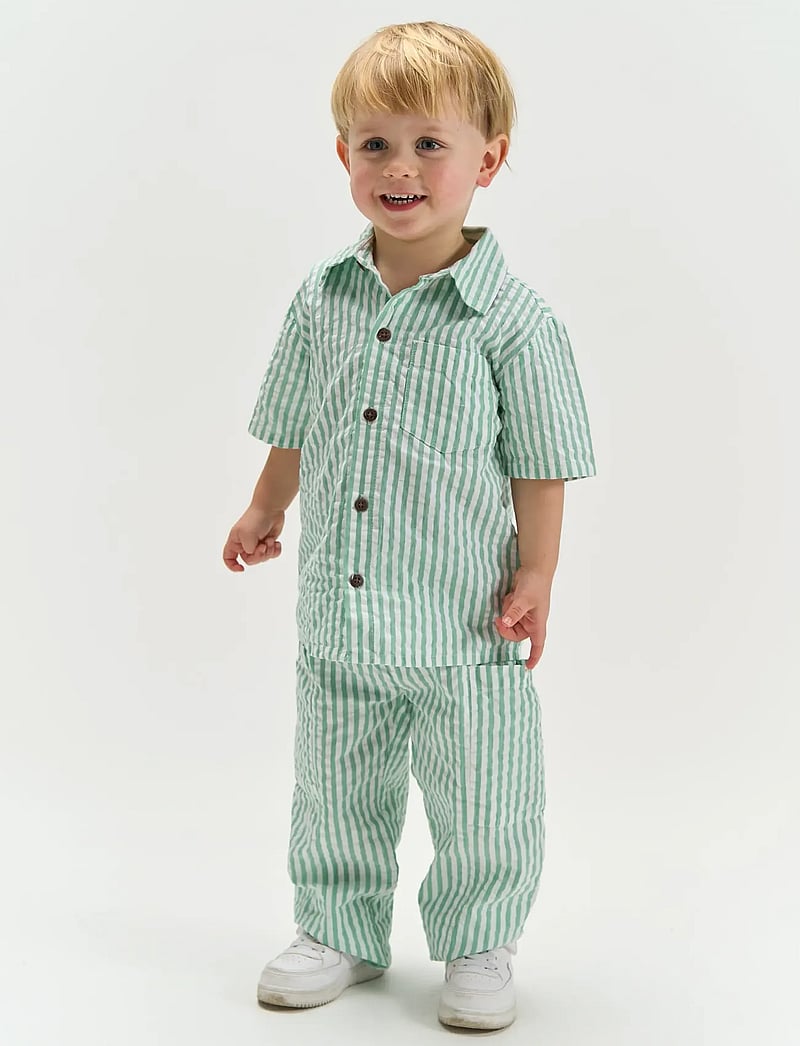 The New - TNSTTate S_S Shirt - kurzärmlige hemden - crÉme de menthe striped - 0