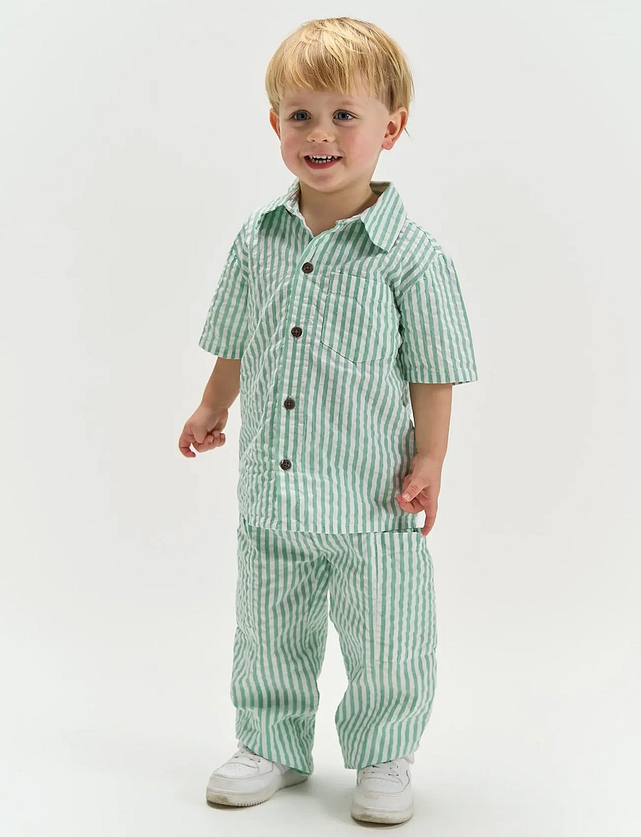 The New - TNSTTate S_S Shirt - kurzärmlige hemden - crÉme de menthe striped - 0