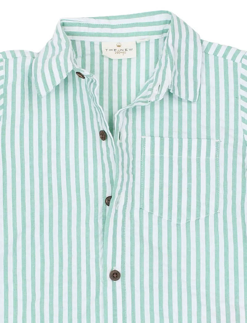 The New - TNSTTate S_S Shirt - kurzärmlige hemden - crÉme de menthe striped - 5
