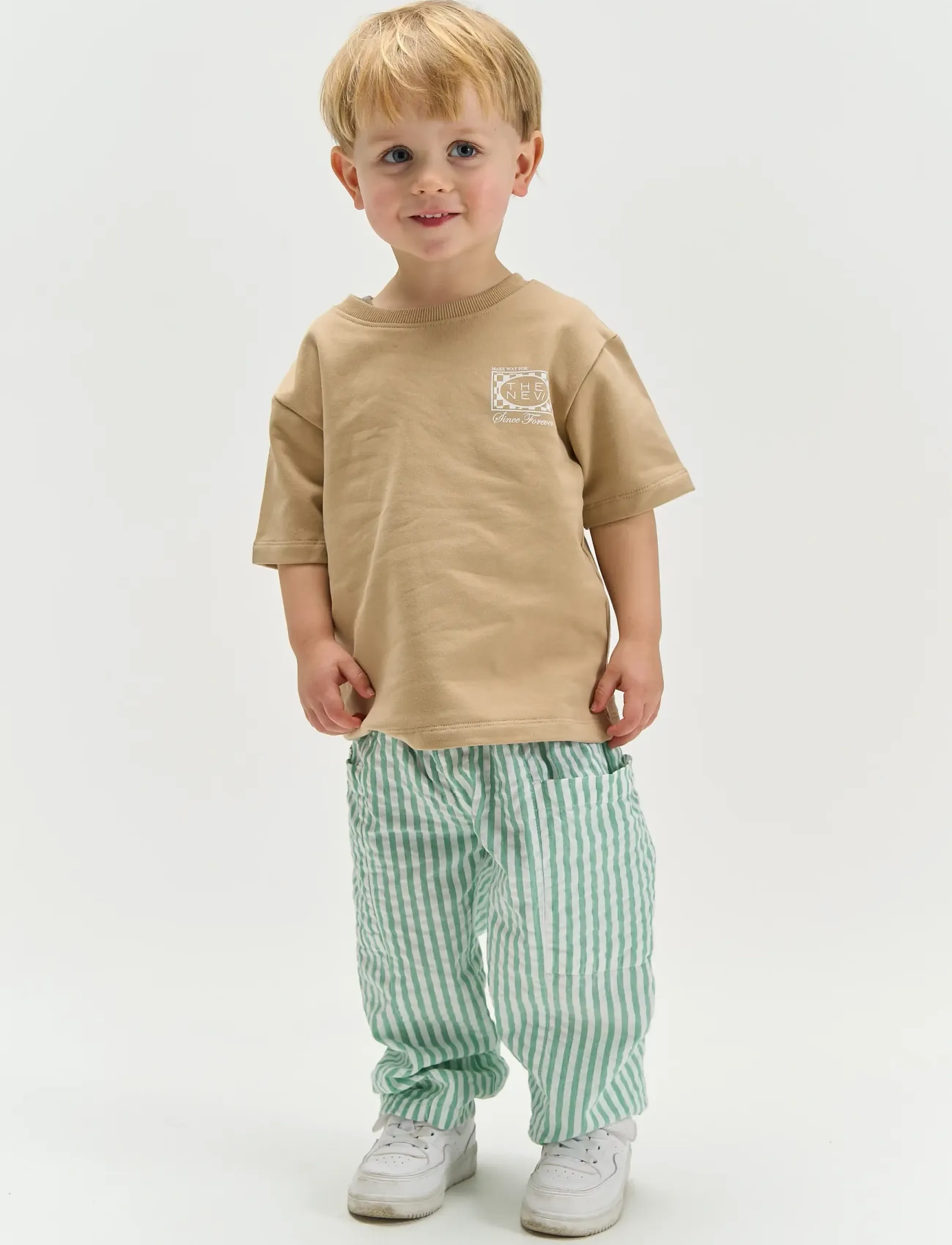 The New Tnsttate Pants, Børn, Stribede Bukser, Hvid, Str: 110