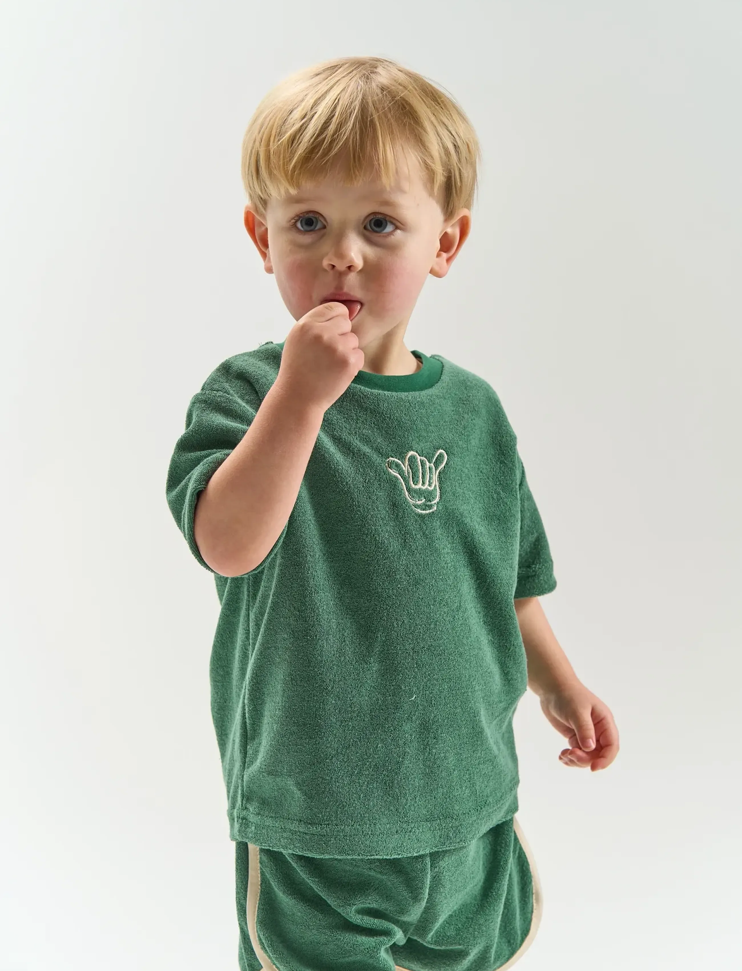 The New Tnstterry Os S_S Tee, Børn, Oversized Frotte T-shirt, Grøn, Str: 98
