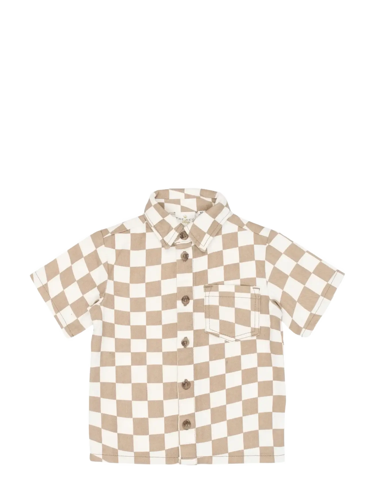 The New TNSTTwill S_S Shirt - Särgid - HUMUS CHECK / cream