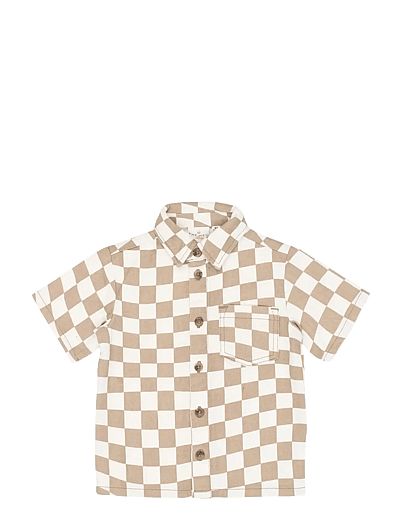 The New TNSTTwill S_S Shirt - Clothing - HUMUS CHECK / cream