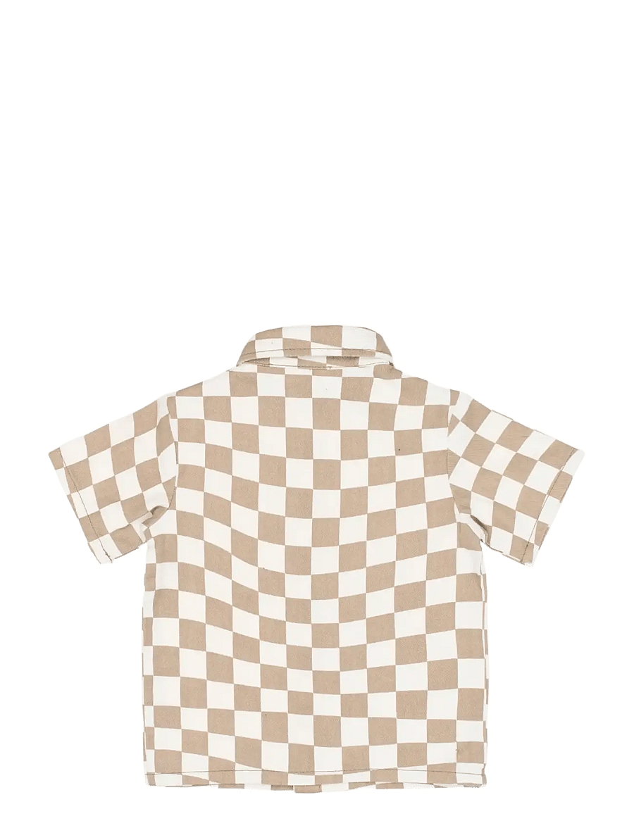 The New - TNSTTwill S_S Shirt - lühikeste varrukatega särgid - humus check - 2