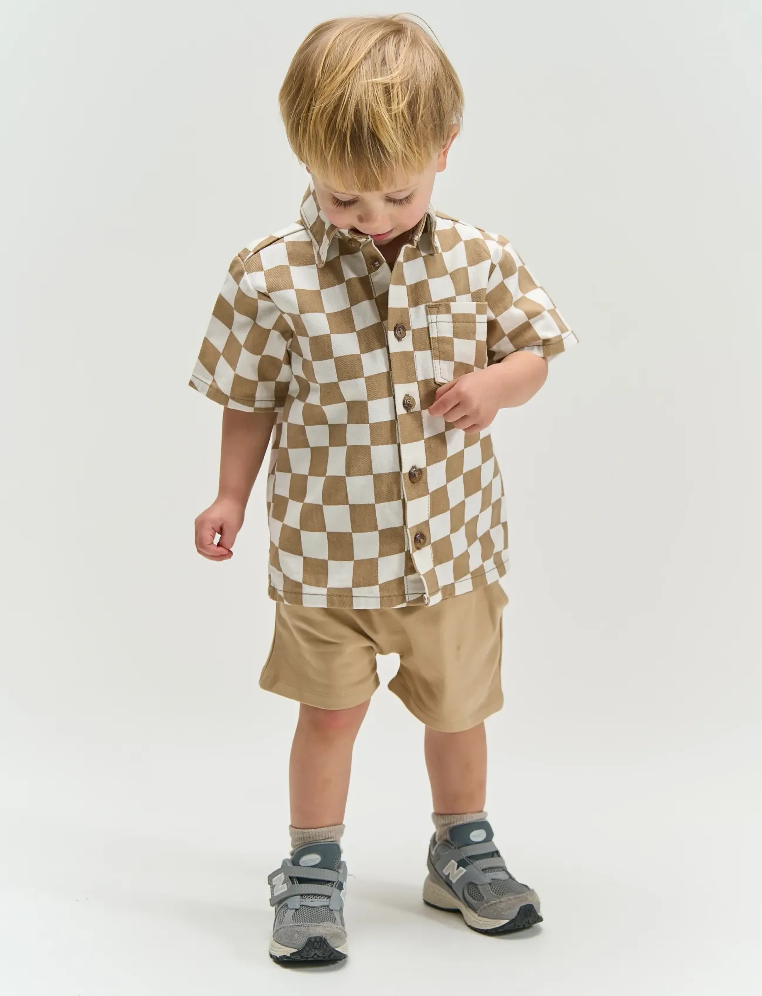 The New TNSTTwill S_S Shirt - Skjorter - HUMUS CHECK / cream