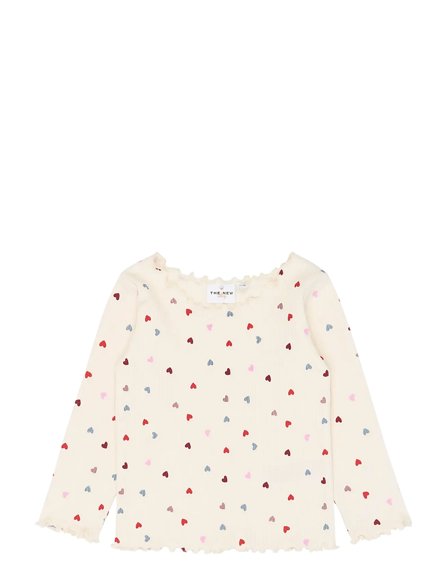 The New - TNSTVera L_S Rib Tee - langärmelig - gardenia aop - 1