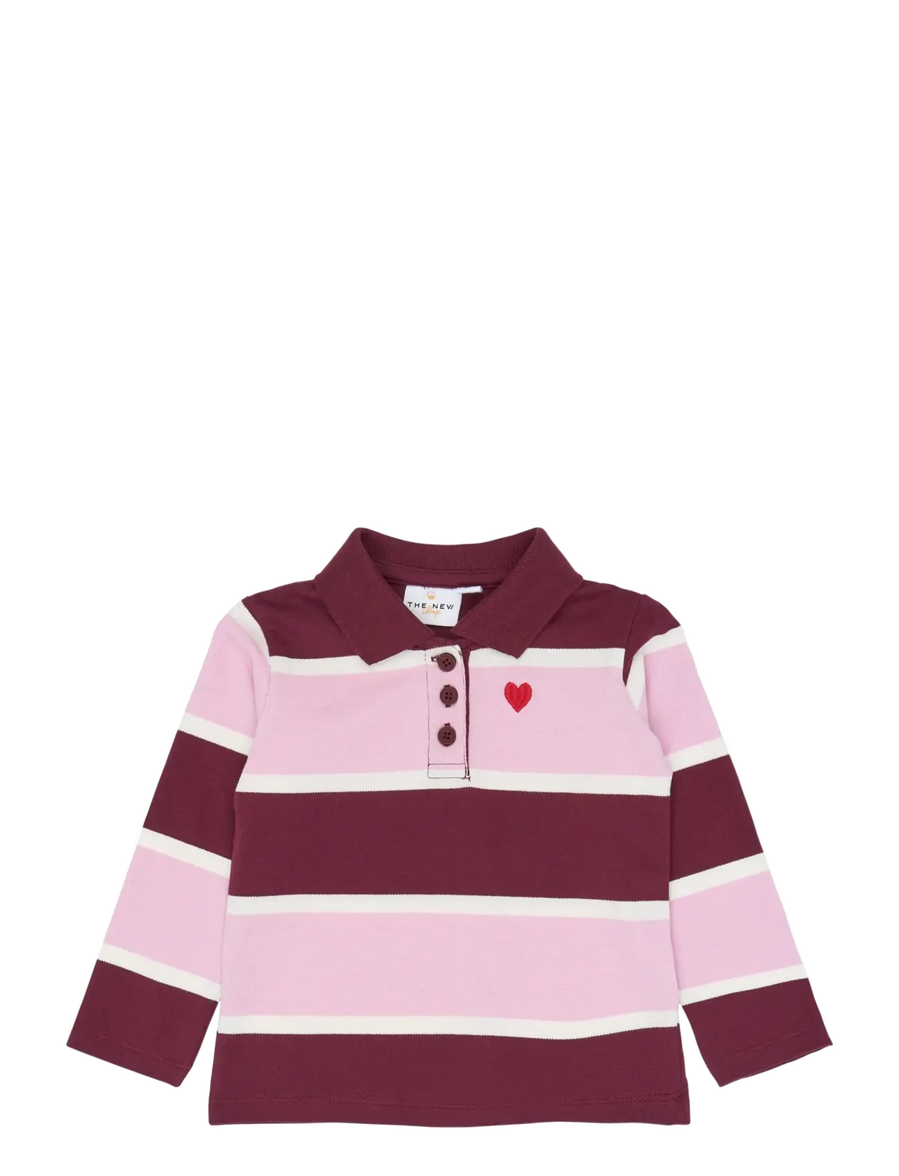 The New TNSTVidalia L_S Pique Polo - Baby 44-92 - BURGUNDY STRIPED TN / burgundy