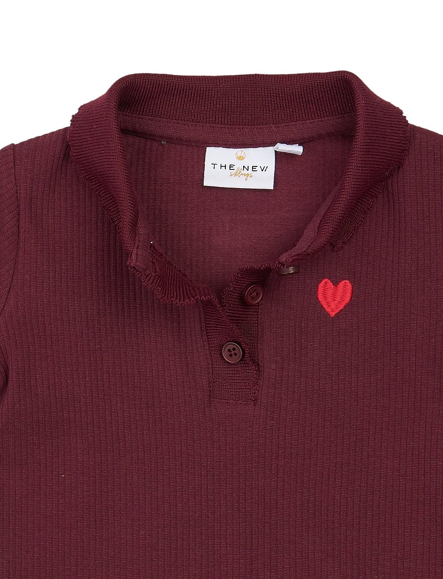 The New - TNSTVernina L_S Rib Polo - langärmelig poloshirt - burgundy tn - 4
