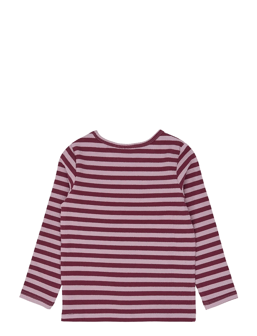 The New - TNSTFro L_S Rib Tee - långärmade t-shirts - elderberry striped tn - 2