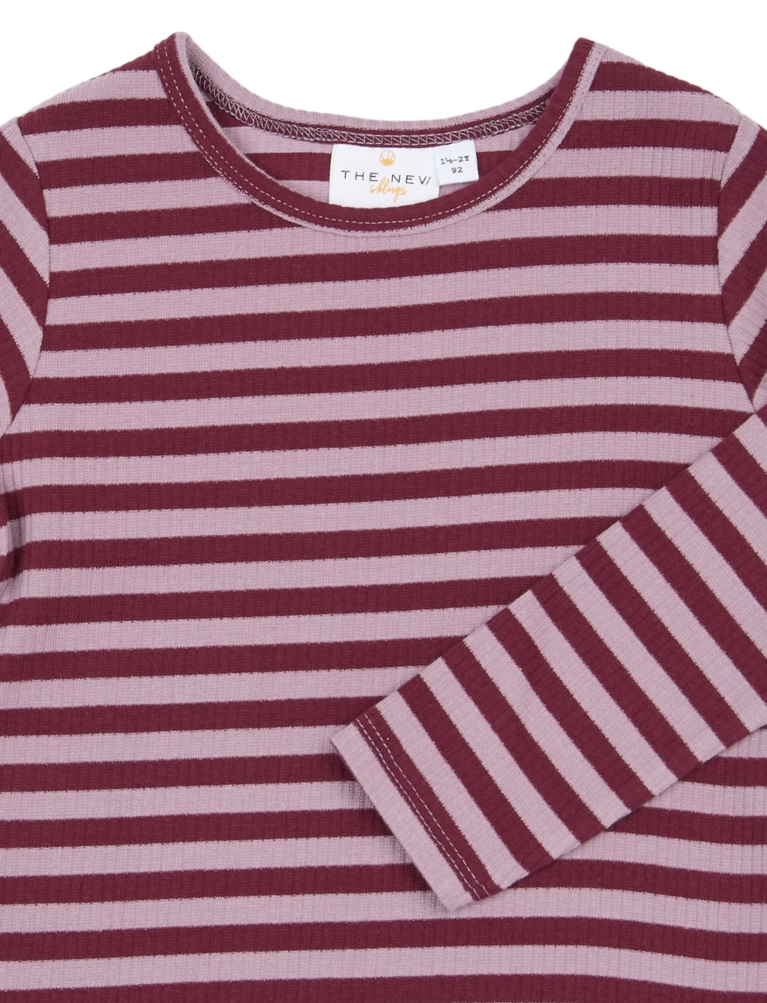 The New - TNSTFro L_S Rib Tee - långärmade t-shirts - elderberry striped tn - 4