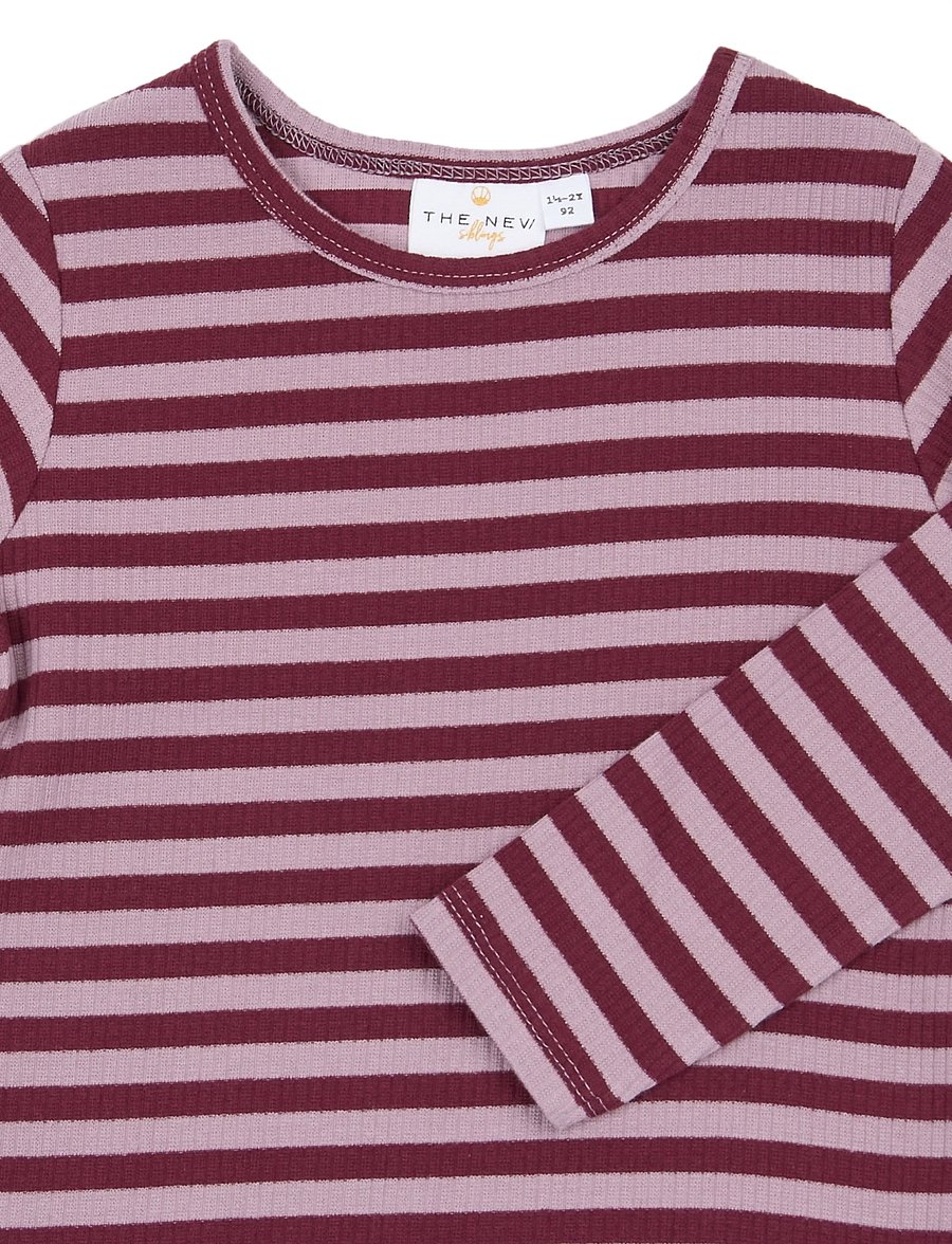 The New - TNSTFro L_S Rib Tee - långärmade t-shirts - elderberry striped tn - 4