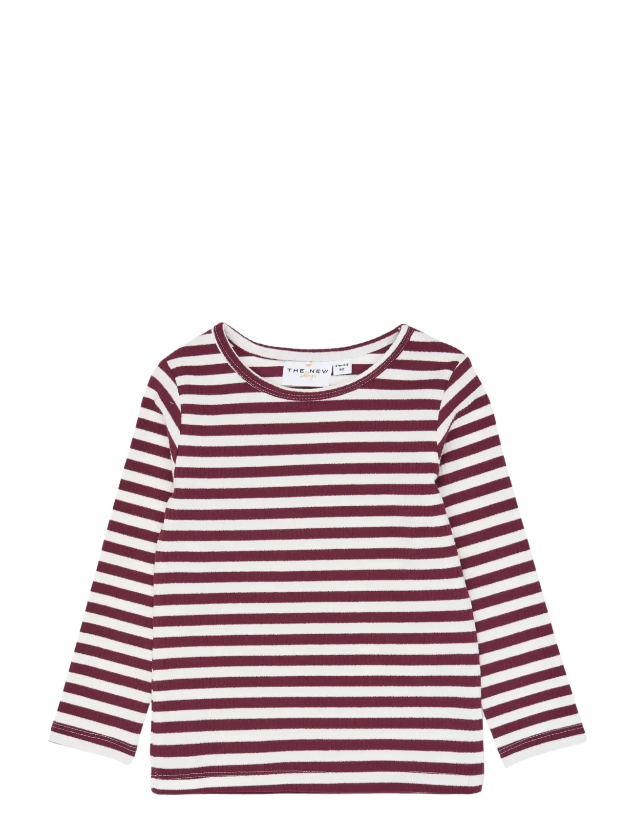 The New - TNSTFro L_S Rib Tee - långärmade t-shirts - gardenia striped - 1