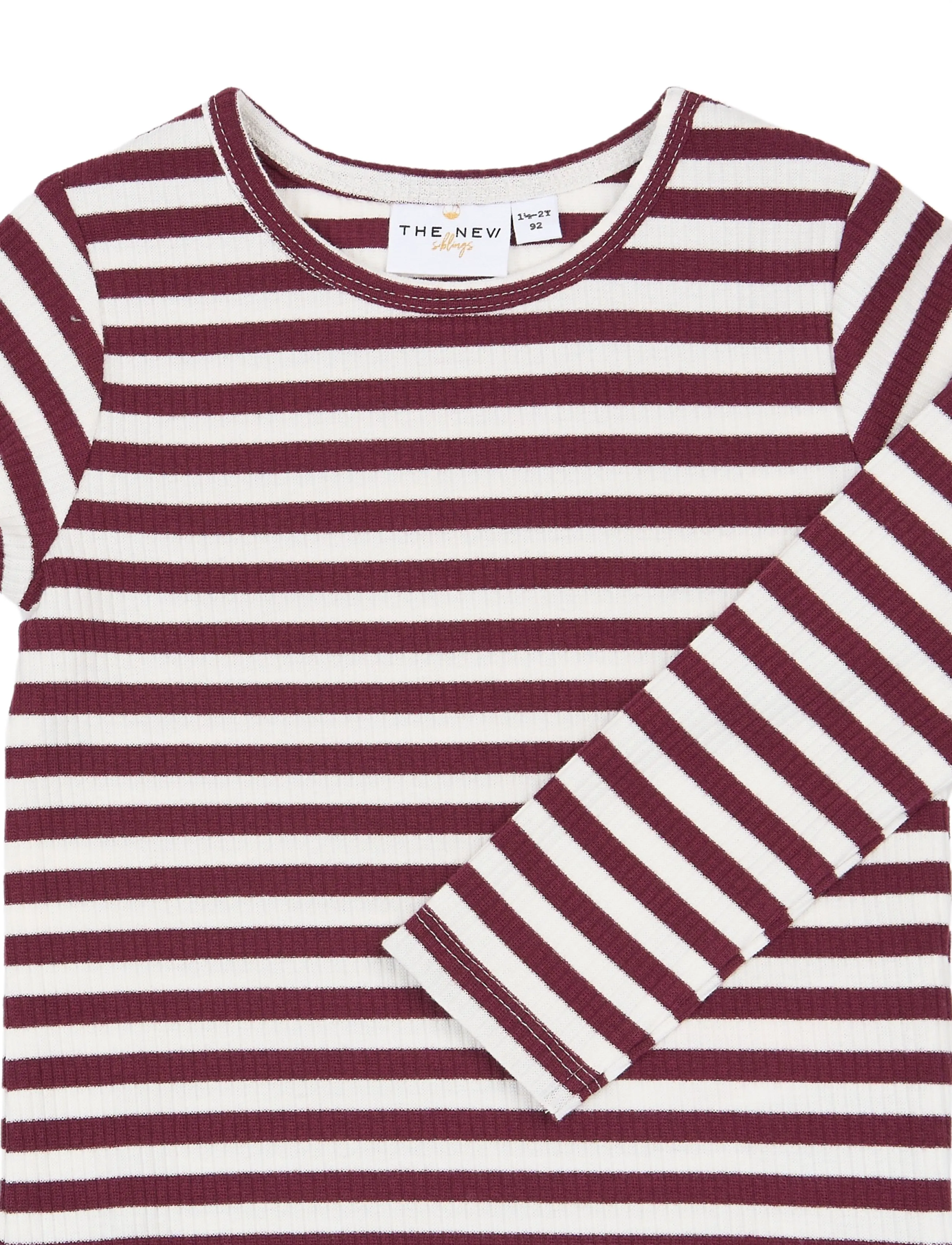 The New - TNSTFro L_S Rib Tee - långärmade t-shirts - gardenia striped - 4