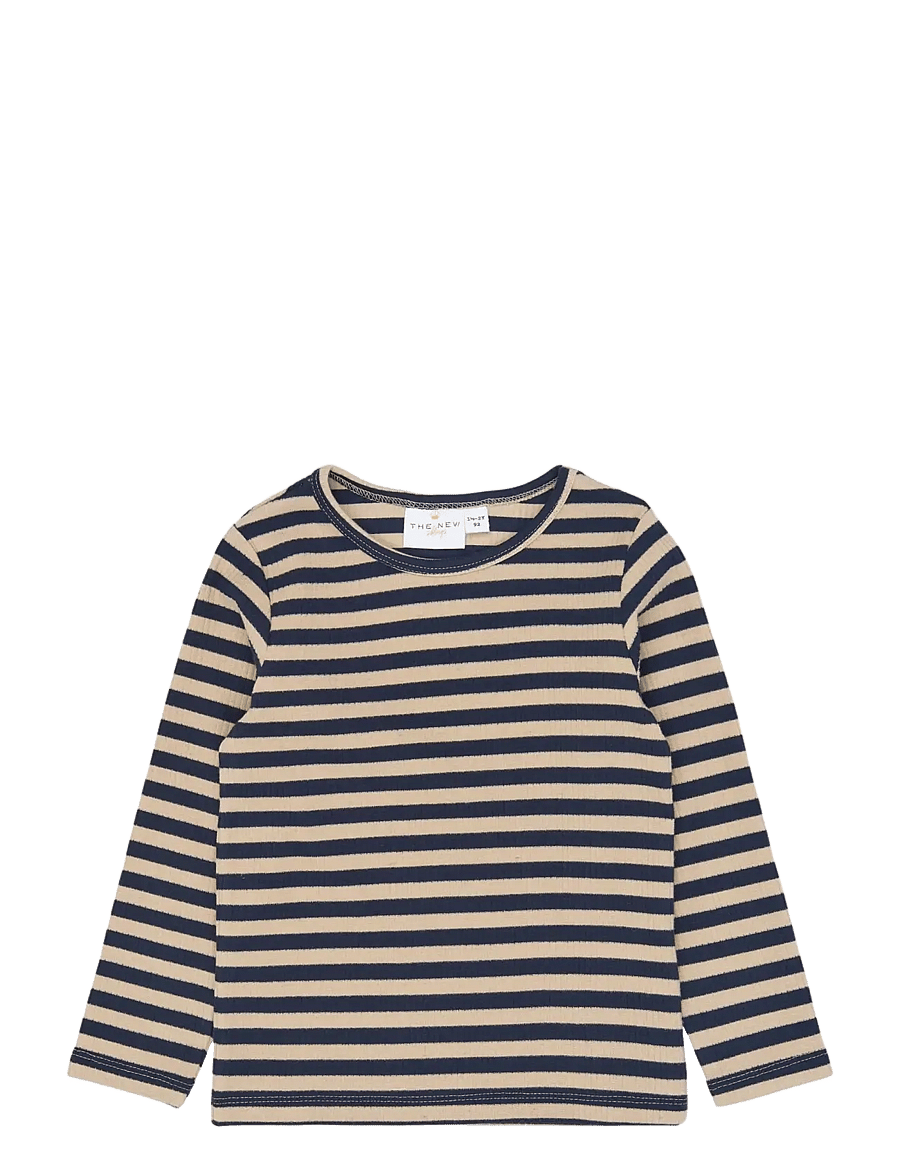 The New - TNSTFro L_S Rib Tee - pikkade varrukatega t-särgid - navy blazer striped - 1