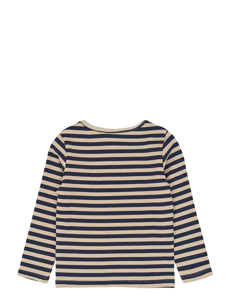 The New - TNSTFro L_S Rib Tee - pikkade varrukatega t-särgid - navy blazer striped - 2
