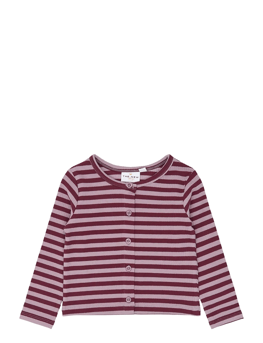 The New - TNSTFro L_S Rib Cardigan - leichte jacken - elderberry striped tn - 1