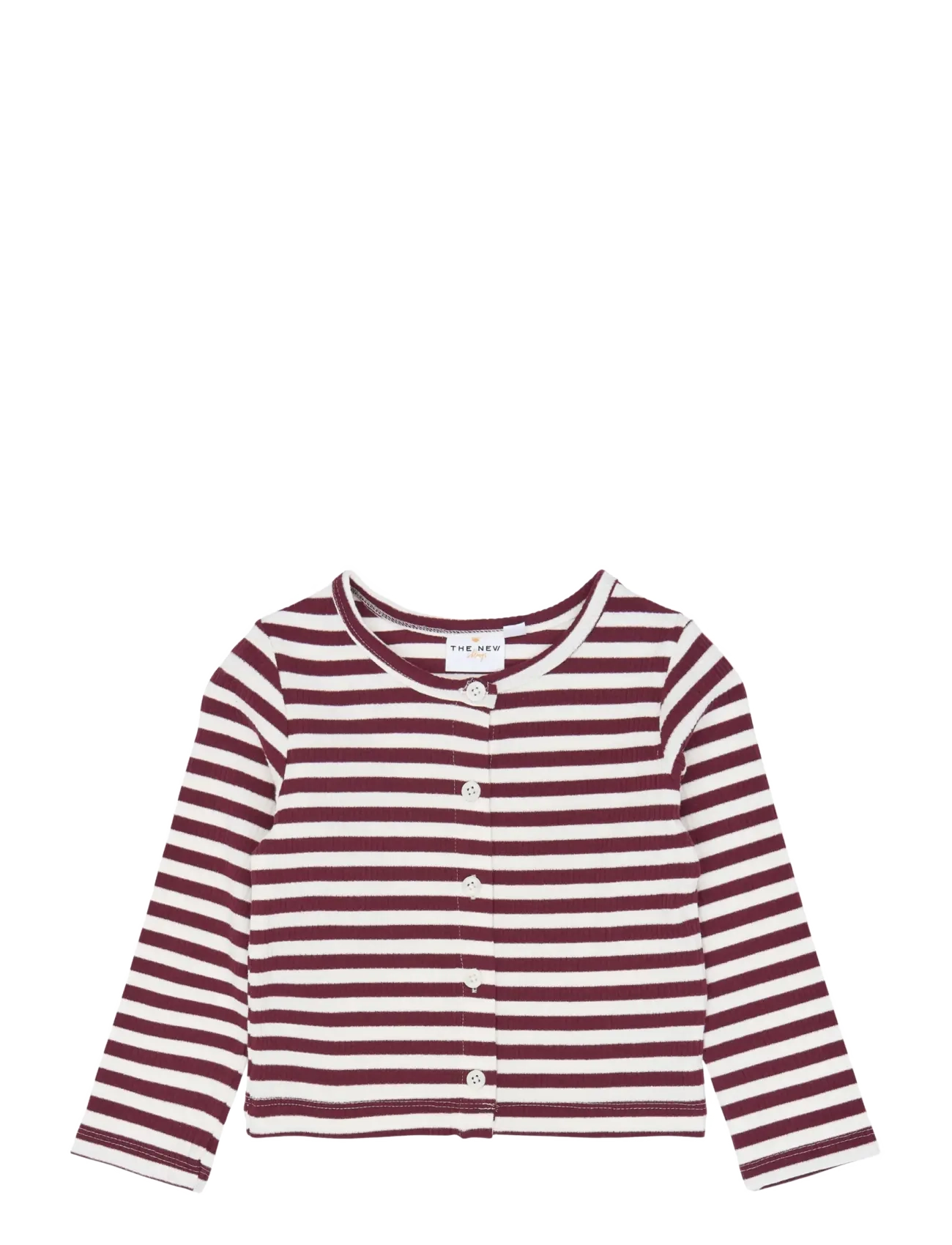 The New TNSTFro L_S Rib Cardigan - The New - GARDENIA STRIPED / burgundy