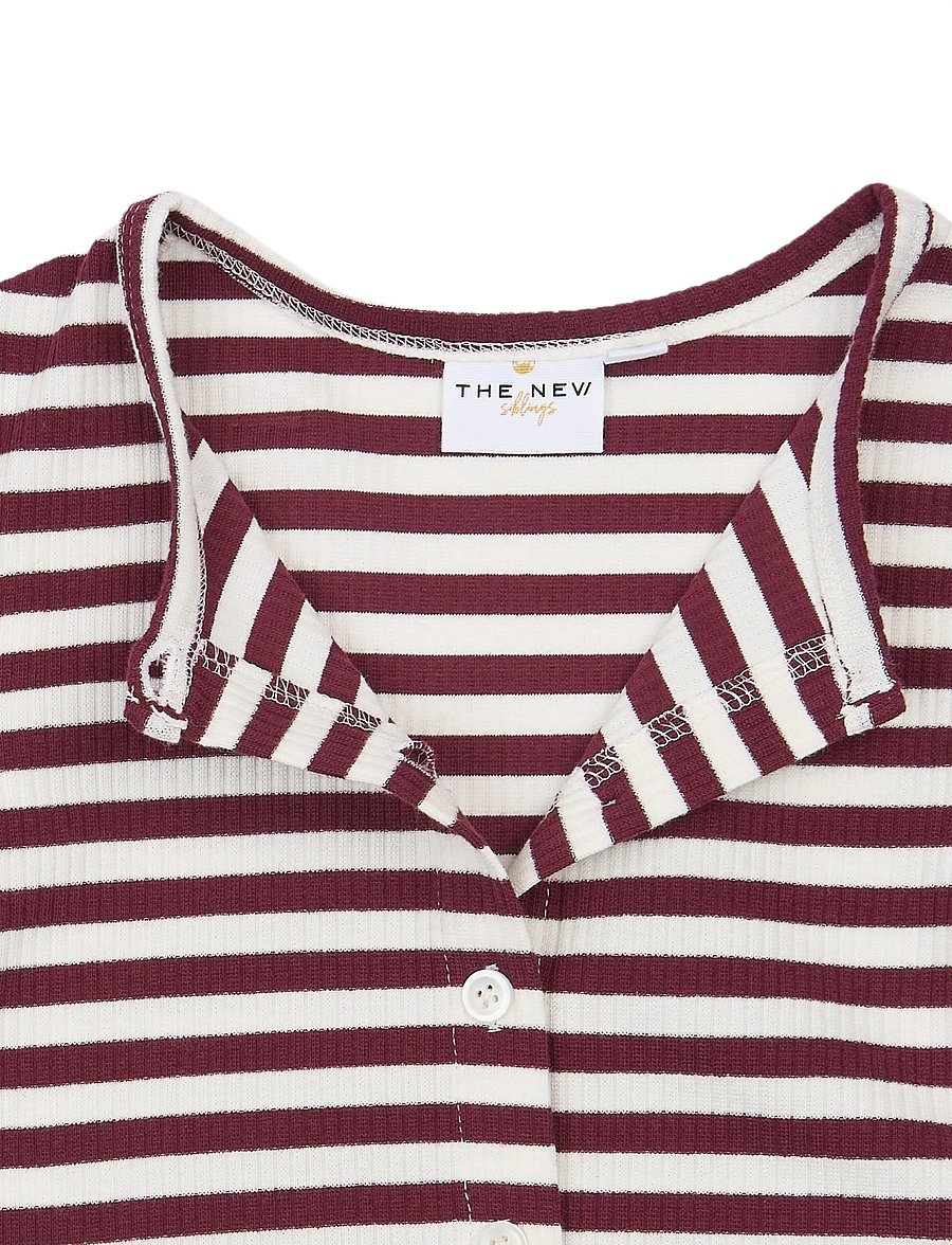 The New - TNSTFro L_S Rib Cardigan - leichte jacken - gardenia striped - 4